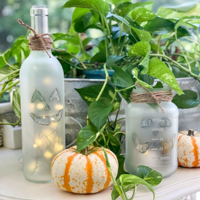 Repeat after me: Fall decor doesn’t have to be fussy. Or expensive.

These fresh-faced jack-o-lantern luminaries were made using recycled jars and wine bottles and a few supplies I had on hand. I added a few real pumpkins in different sizes from Trader Joe’s– I think these striped cuties were just over $1 each. Aren’t they pretty? My back porch is ready for fall. The tutorial for the luminaries is on the blog today-- post link in bio. 

Are you keeping your fall decor unfussy, or are you going all out?
